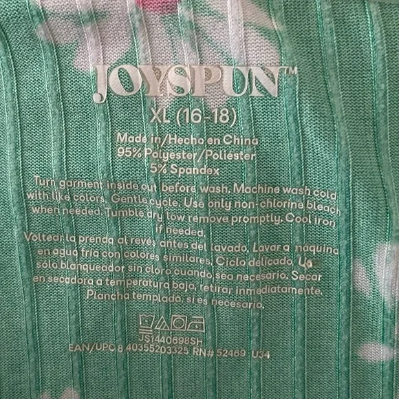 Joyspun Women’s Green Daisy Long Sleeve Pajama Lounge Set Size XL Cozy Comfy - Picture 4 of 4